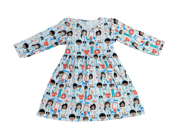 medical-professionals-long-sleeve-milk-silk-dress Great Lakes kids - Sophia's StyleLong Sleeve Dress-1